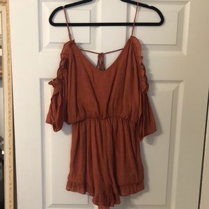 Collectively Wonder LULUs Burnt Orange Romper